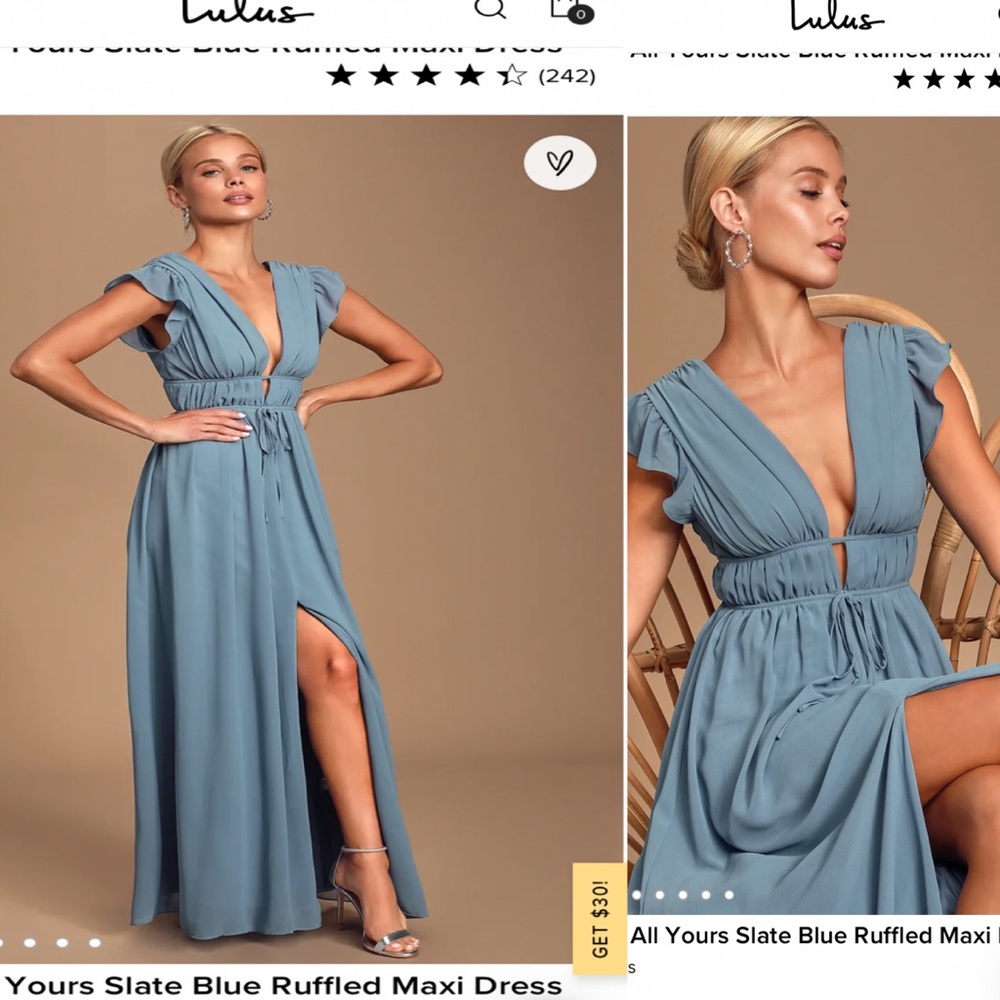 Lulu slate blue ruffle dress